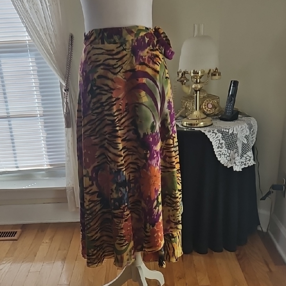 For Cynthia Multicolor Animal Print Maxi Skirt